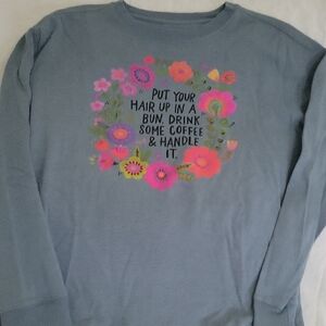 Natural Life Charcoal Top with Fuchsia Details